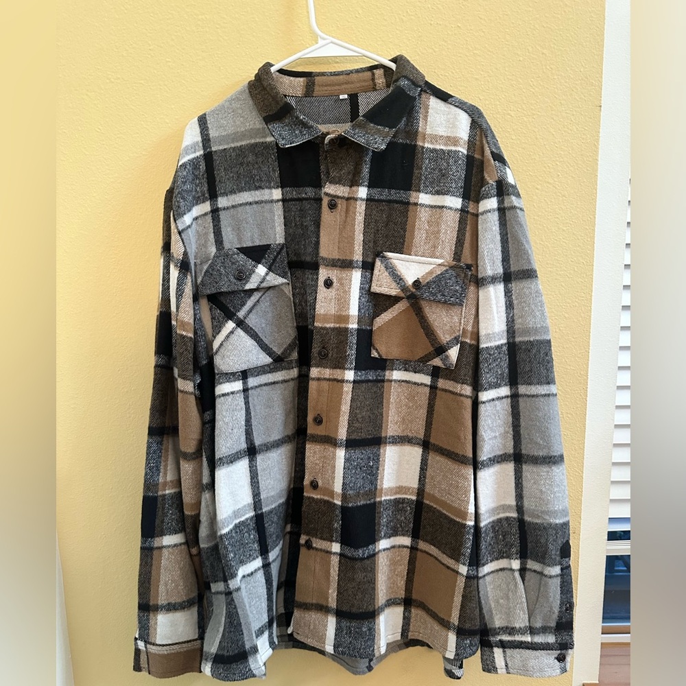 Plaid Button-Up Shirt